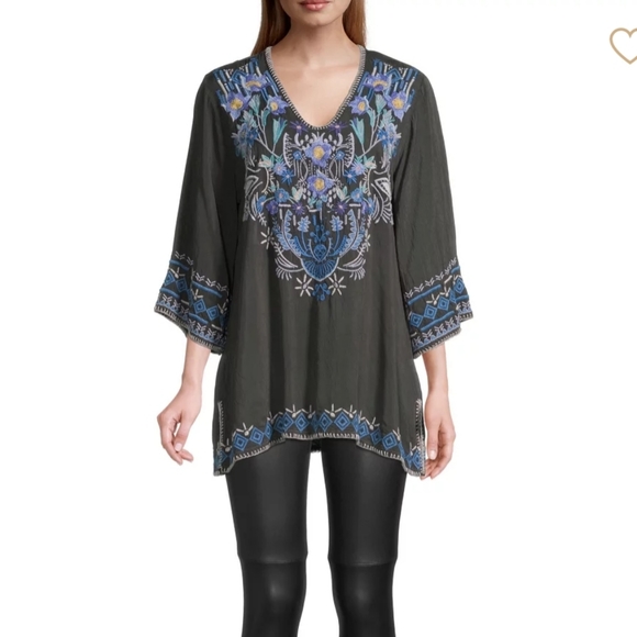 Johnny Was Tops - Nwt Johnny Was Embroidered Tunic Small